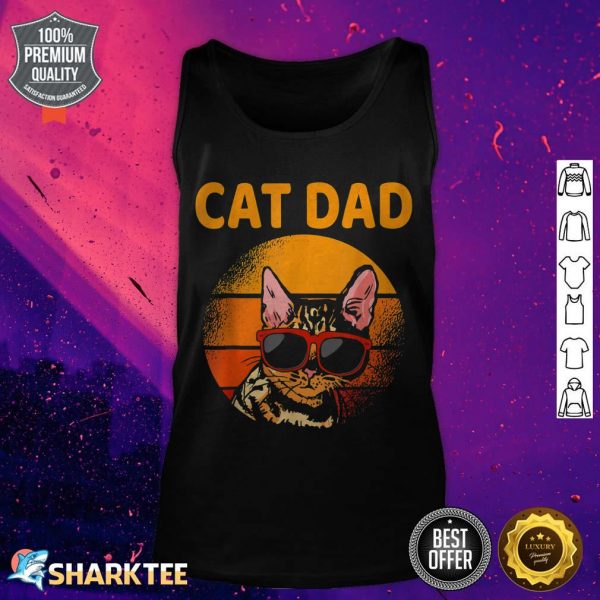 Cat Dad Retro Style Fathers Day Men Cat Distressed Vintage tank top