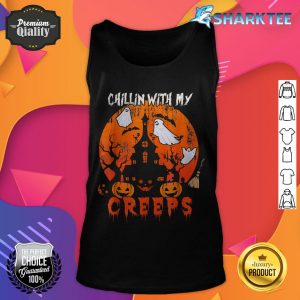 Chillin' With My Creeps Halloween Three Boo Ghosts Lover tank top