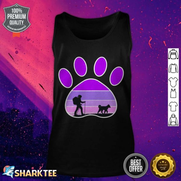 Cute Dog Hiking Mom Pet Lover Paw Print Design tank top