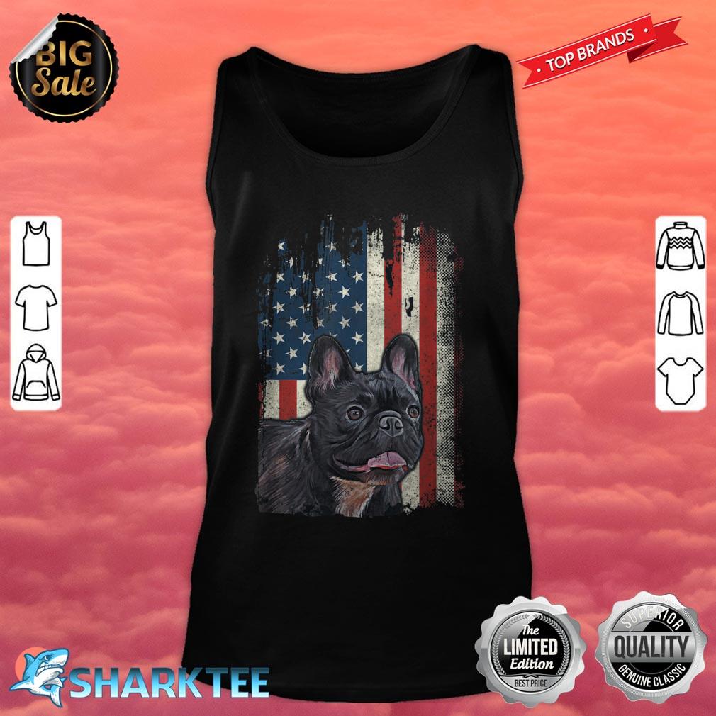 Distressed French Bulldog American Flag Patriotic Dog tank top