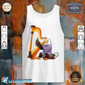 Funny Eagle Playing The Harp Band tank top