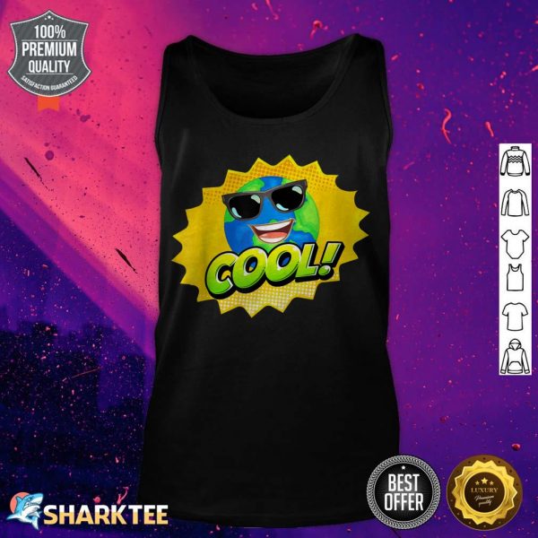 Earth Day Cool Earth With Sunglasses Vintage tank top