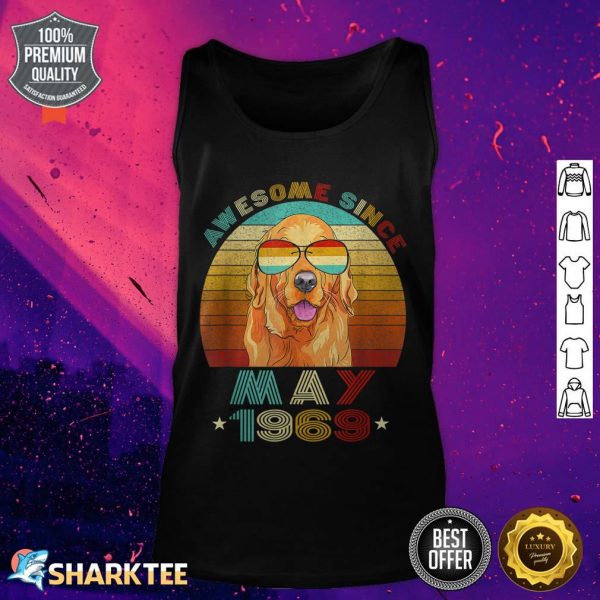 53th Birthday Love Golden Retrievers 53 Years Since May 1969 tank top