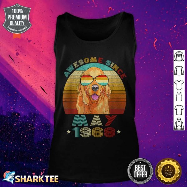 54th Birthday Love Golden Retrievers 54 Years Since May 1968 tank top