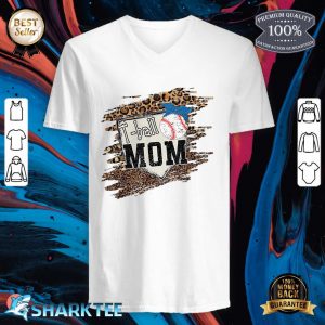 Bleached Leopard Tball Baseball Mom Tee For Women v-neck