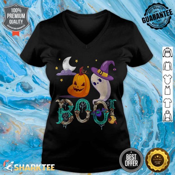 Boo Ghost Pumpkin Halloween Halloween Ghost Witch Apparel v-neck