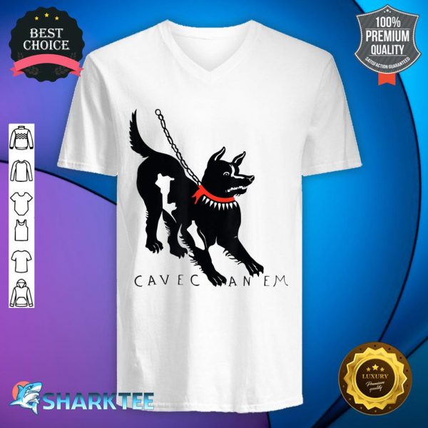 Cave Canem Beware Of Dog v-neck