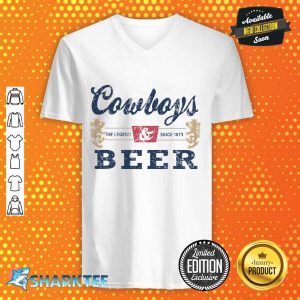 Cowboys And Beer Tee Women Rodeo Costume Western Vintage v-neck