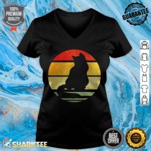 Cat lover Gifts For Women And Men Retro 80s Cat Owner Gifts Premium v-neck