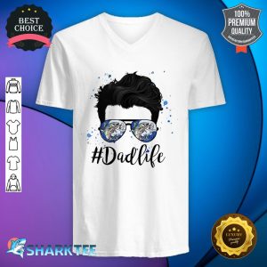 Dad Life Fishing Lover Fisherman Dad Face Funny Fathers Day v-neck