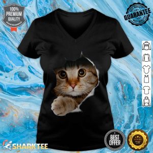 Cute Cat Funny Cat Coming Out Cute Orange Cat Kitty Kittens Premium v-neck