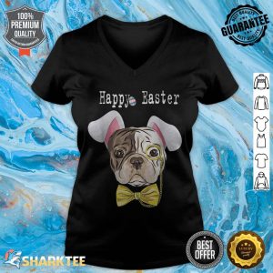 Cute French Bulldog Easter Bunny Ears Graphic v-neck