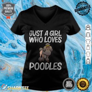 Cute Poodle Design For Girls Mom Poodle Owner Pet Dog Lovers v-neck