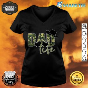 Dad Life And Hat With Camo For Dad Men Fathers Day v-neck