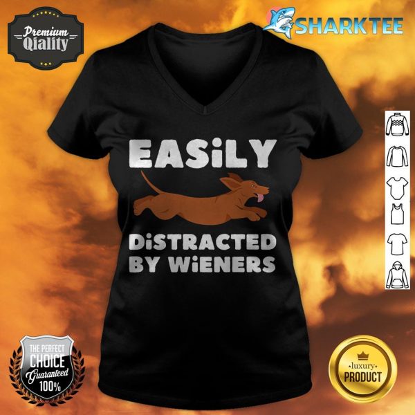 Easily Distracted By Wieners Animal Dog Premium v-neck