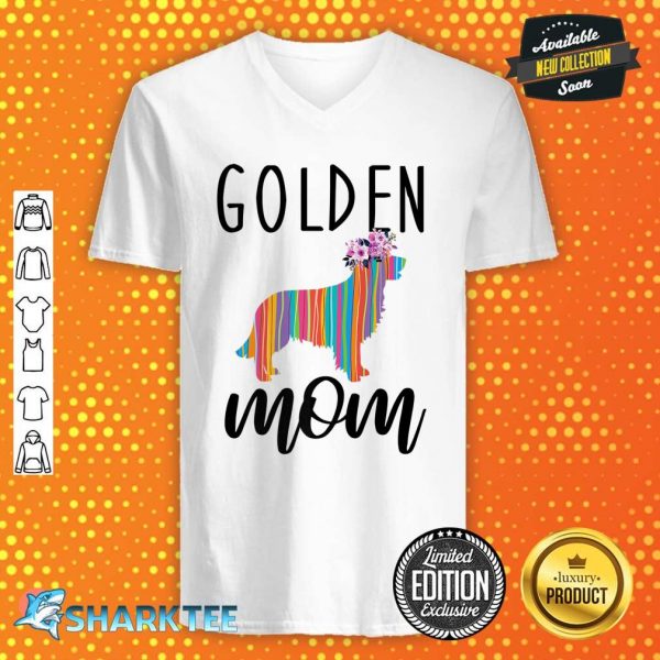 Golden Mom Cute Golden Retriever Dog Mom Pet Premium v-neck