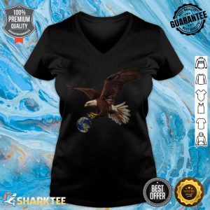 Eagle And Earth Globe Protecting Our Mother Earth Naturev-neck