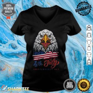 Eagle Head USA Flag 4th Of July Independence Day v-neck