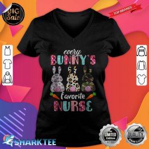 Every Bunnys Is Favorite Nurse Cute Bunnies Easter v-neck
