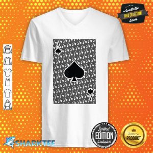 Ace Of Spades Lazy Halloween Playing Card Cat Kitten v-neck