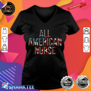 All American Nurse USA Leopard v-neck