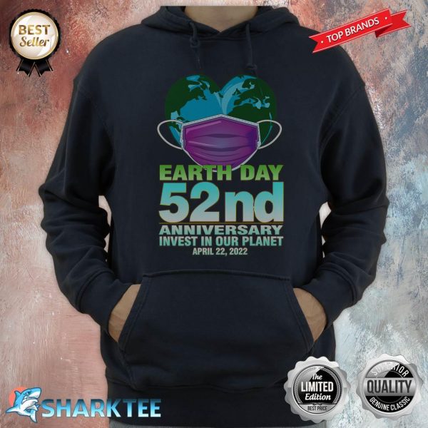 Heart Shape Earth with Mask Earth Day Premium Hoodie