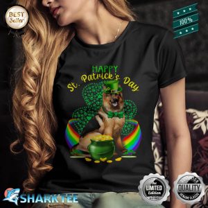 Happy St Patricks Day German Shepherd Leprechaun Shamrocks Premium Shirt