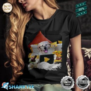 Golden Retriever Dog Bed Laptop Ice Cream Nachos Glasses Premium Shirt