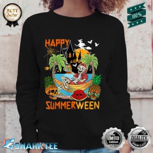 Happy Summer Halloween Skeleton With Fruits Horror Skull Sweatshirt