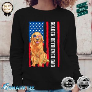 Golden Retriever Dad Dog Lover USA Flag Sweatshirt