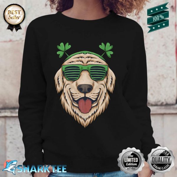 Golden Retriever St Patrick's Day Irish Dog Love Shamrock Premium Sweatshirt