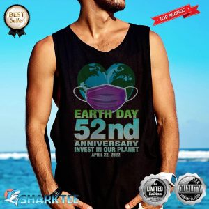 Heart Shape Earth with Mask Earth Day Premium Tank-top