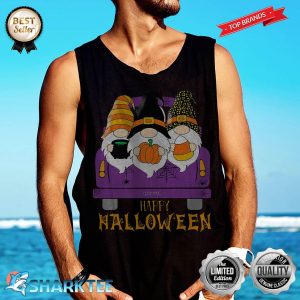 Gnome Witch Halloween Pumpkin Autumn Fall Holiday Tank-top