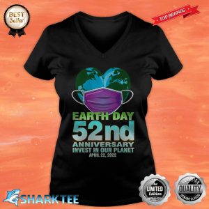 Heart Shape Earth with Mask Earth Day Premium V-neck