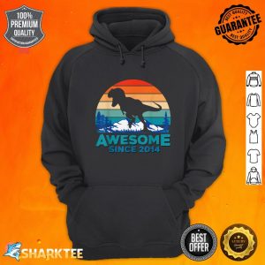 Awesome Since 2014 7 Years Old Dinosaur Gift hoodie