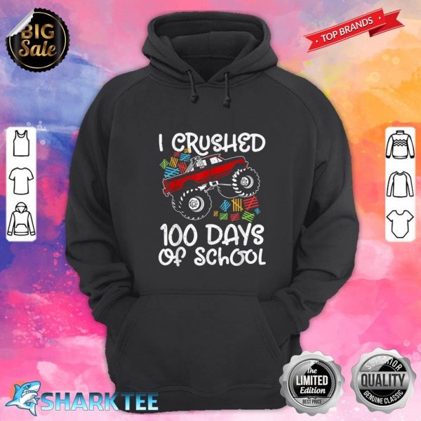 Cute Monster Truck Happy 100th Day Of School Boys Kids hoodie