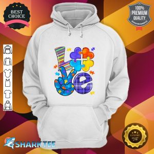 Autism Awareness Love Letter Cute Heart Puzzle Mom Dad hoodie