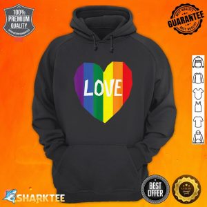 Love Gay Pride LGBT Rainbow Flag Heart hoodie
