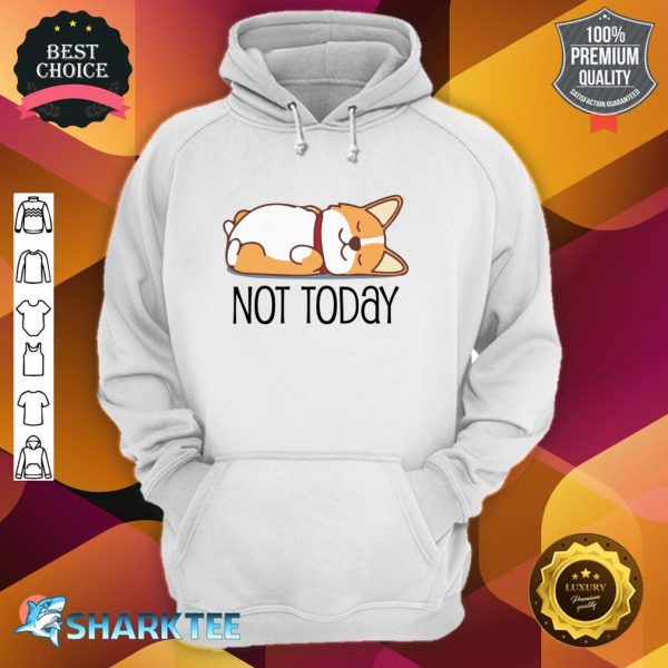 Cute Corgi Gift Funny Dog Lover Not Today Lazy Animal hoodie