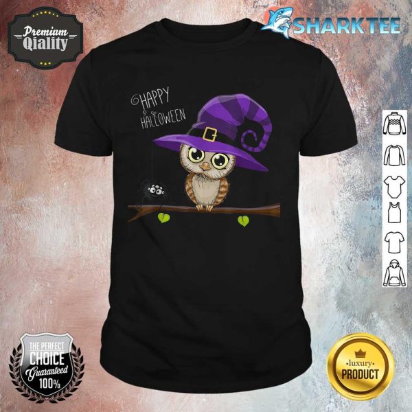 Halloween Owl Happy Halloween Witch shirt