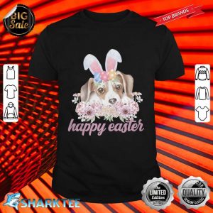 Happy Easter Beagle Mom Dog With Bunny Ears Spring Flower Premium shirt