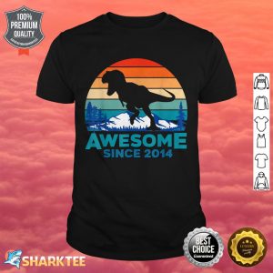 Awesome Since 2014 7 Years Old Dinosaur Gift shirt