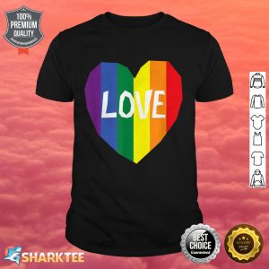 Love Gay Pride LGBT Rainbow Flag Heart shirt