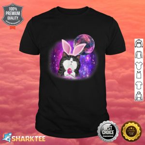 Funny Cat Easter Day Cute Mew Mew With Galaxy Happy Rabbit shirt