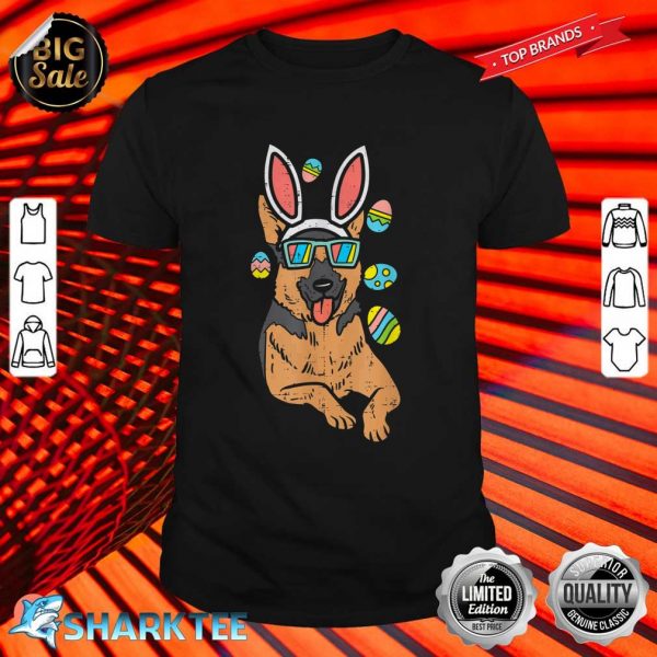 German Shepherd Bunny Glasses Easter Eggs Dog Owner Lover shirt