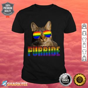 Funny Cat Gay Pride Rainbow Sunglasses LGBTQ shirt