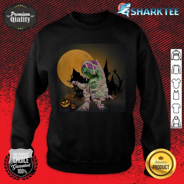 Halloween Dinosaur Mummy T rex Scary Pumpkin Moon sweatshirt