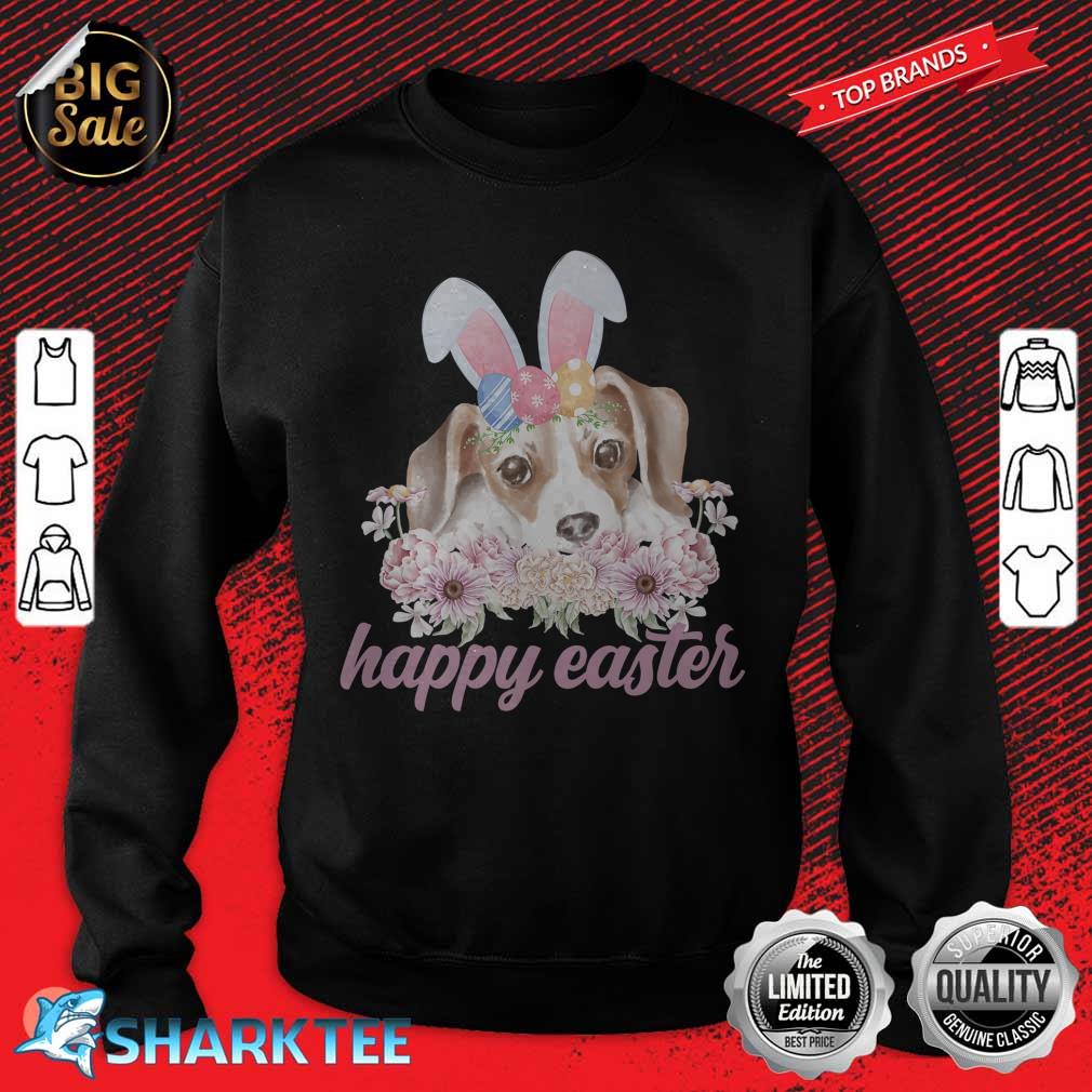 Happy Easter Beagle Mom Dog With Bunny Ears Spring Flower Premium sweatshirt