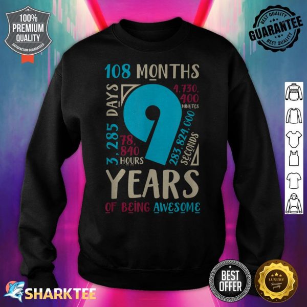 9th Birthday Gifts Son Daughter Nine 9 Year Old Boys Girls sweatshirt