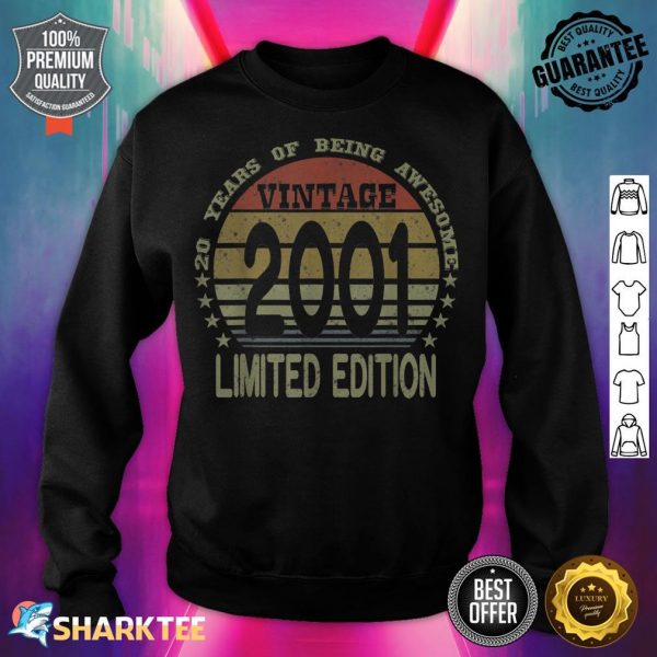 20 Year Old Gifts Vintage 2001 Limited Edition 19th Birthday sweatshirt